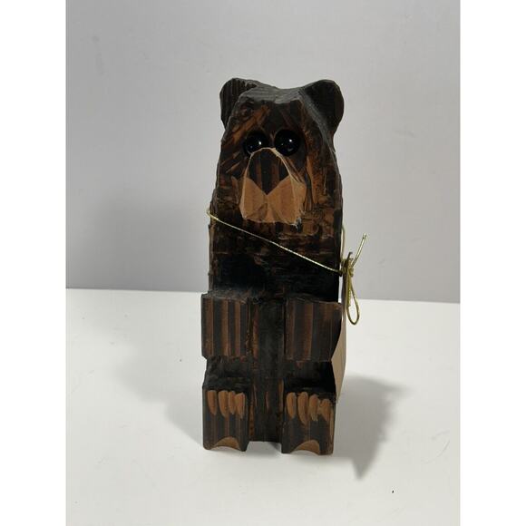 Matt McCollum Chainsaw‎ Sculptor Handcrafted Carved Wood Bear Figurine W Tag